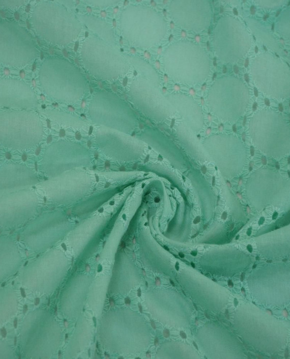 Ткань Хлопок Шитье 2476 цвет зеленый геометрический картинка