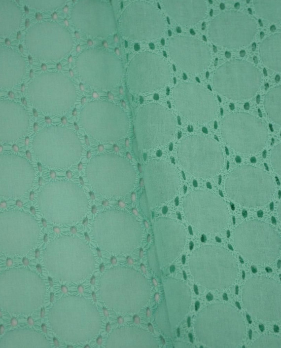 Ткань Хлопок Шитье 2476 цвет зеленый геометрический картинка 2