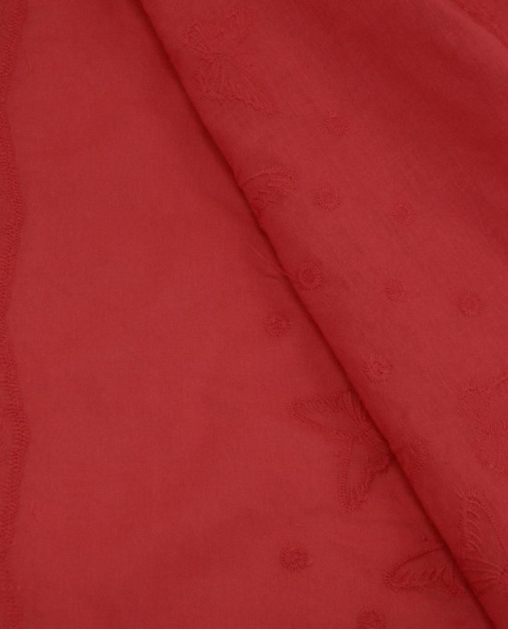 Ткань Хлопок Шитье 2478 цвет красный цветочный картинка 2