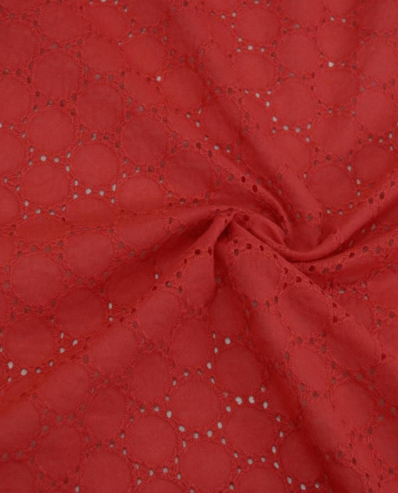 Ткань Хлопок Шитье 2479 цвет красный геометрический картинка