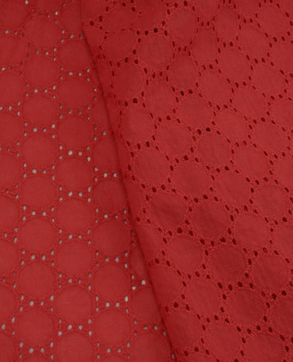 Ткань Хлопок Шитье 2479 цвет красный геометрический картинка 2