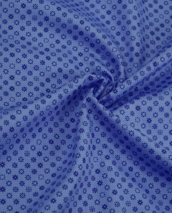 Ткань Хлопок Принт 2484 цвет синий геометрический картинка