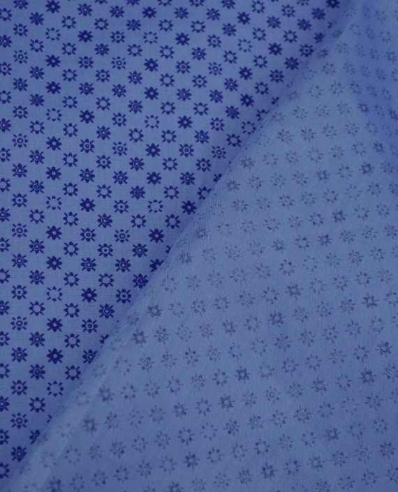 Ткань Хлопок Принт 2484 цвет синий геометрический картинка 2