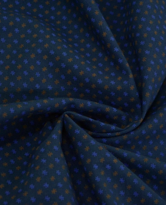 Ткань Хлопок Принт 2485 цвет синий геометрический картинка