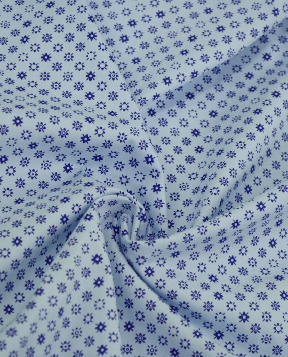 Ткань Хлопок Принт 2486 цвет голубой геометрический картинка