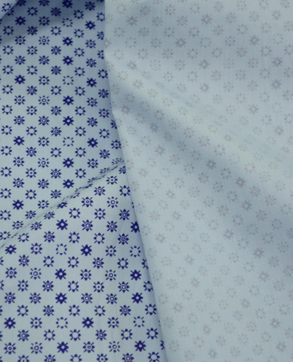 Ткань Хлопок Принт 2486 цвет голубой геометрический картинка 1