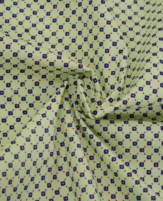 Ткань Хлопок Принт 2487 цвет зеленый геометрический картинка