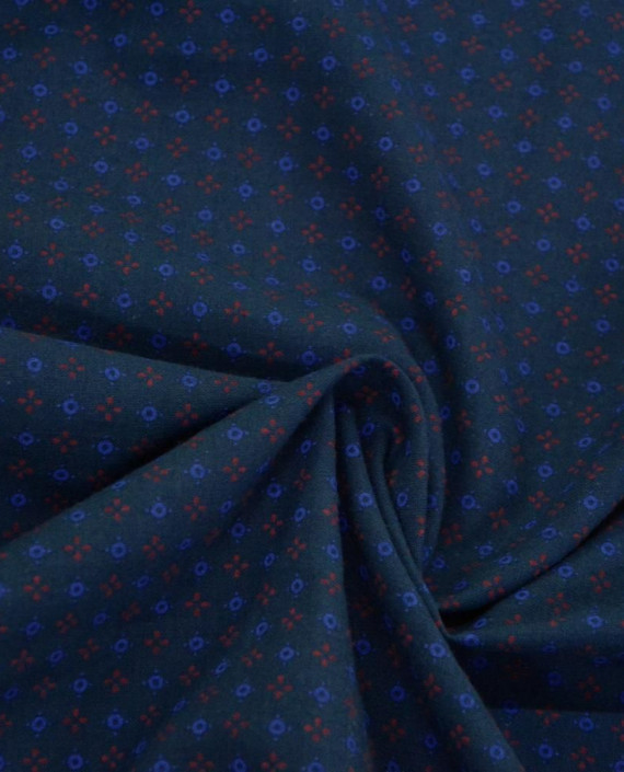 Ткань Хлопок Принт 2488 цвет синий геометрический картинка