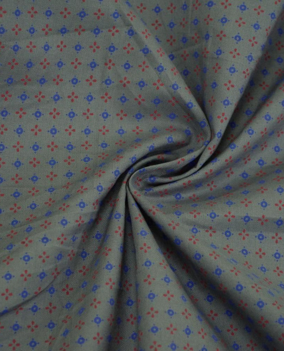 Ткань Хлопок Принт 2489 цвет серый геометрический картинка