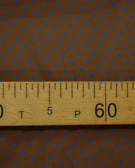 Ткань Хлопок Принт 2491 цвет коричневый геометрический картинка 2