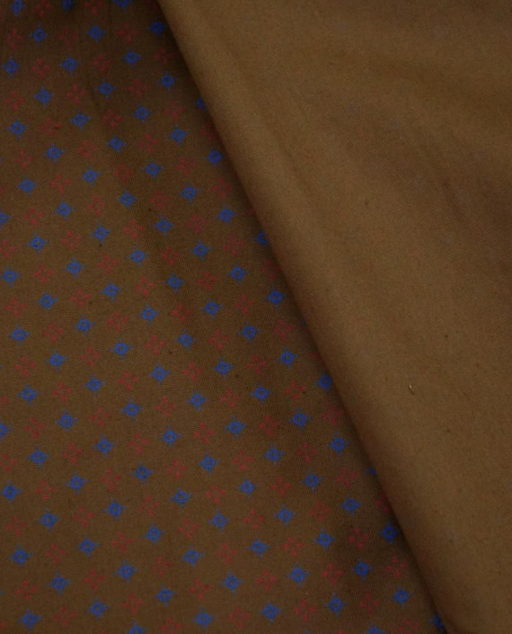 Ткань Хлопок Принт 2491 цвет коричневый геометрический картинка 1