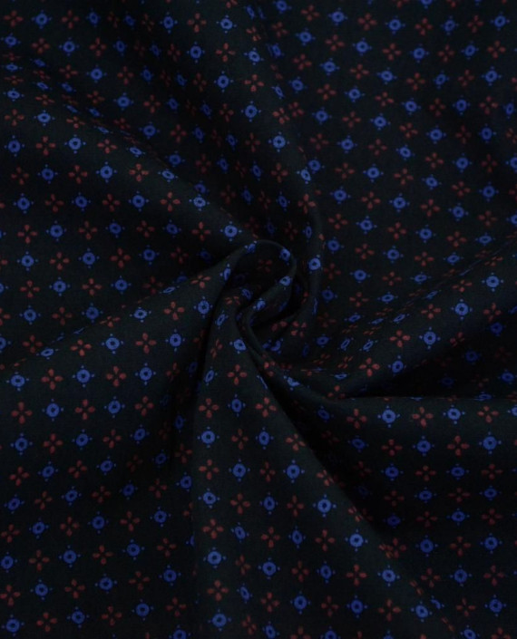 Ткань Хлопок Принт 2492 цвет черный геометрический картинка