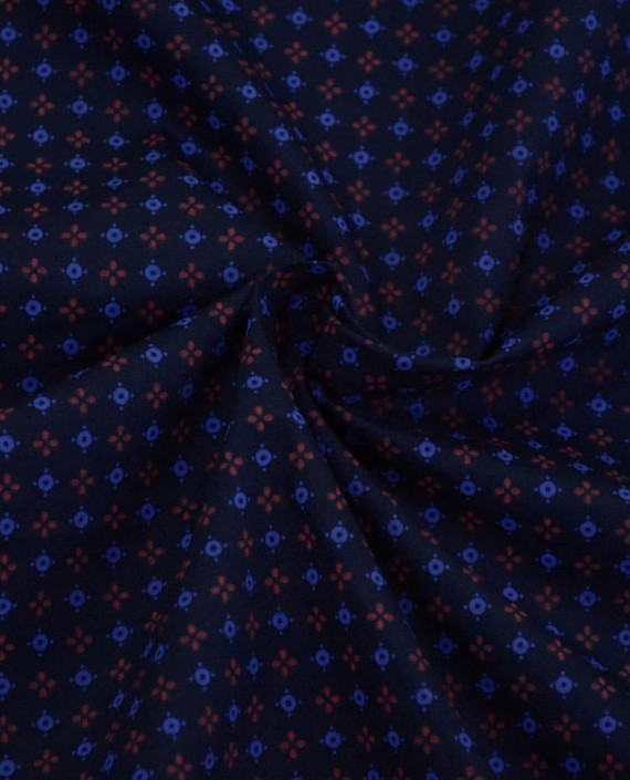 Ткань Хлопок Принт 2493 цвет синий геометрический картинка