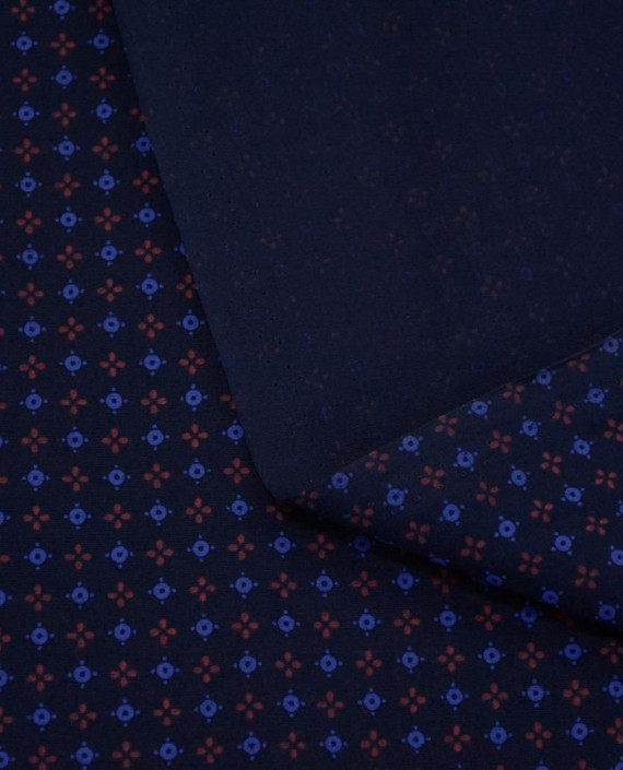 Ткань Хлопок Принт 2493 цвет синий геометрический картинка 2