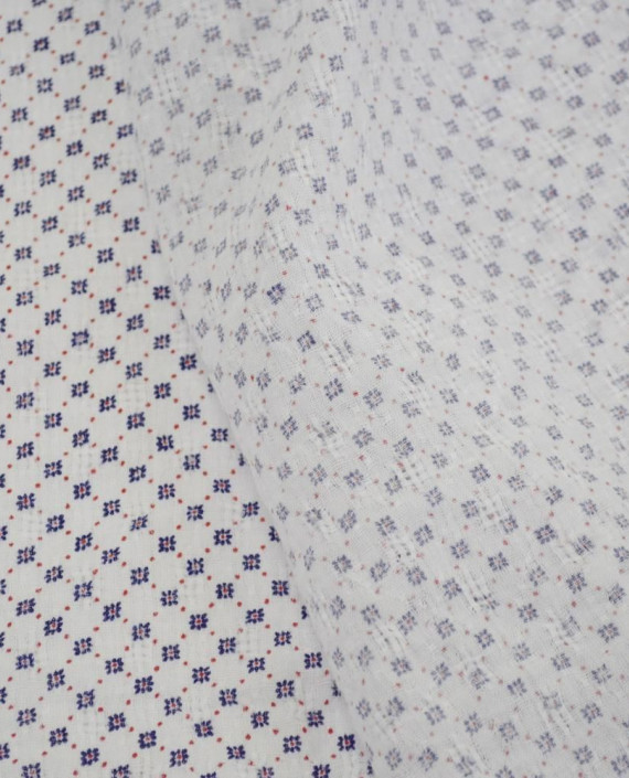 Ткань Хлопок Принт 2494 цвет белый геометрический картинка 2