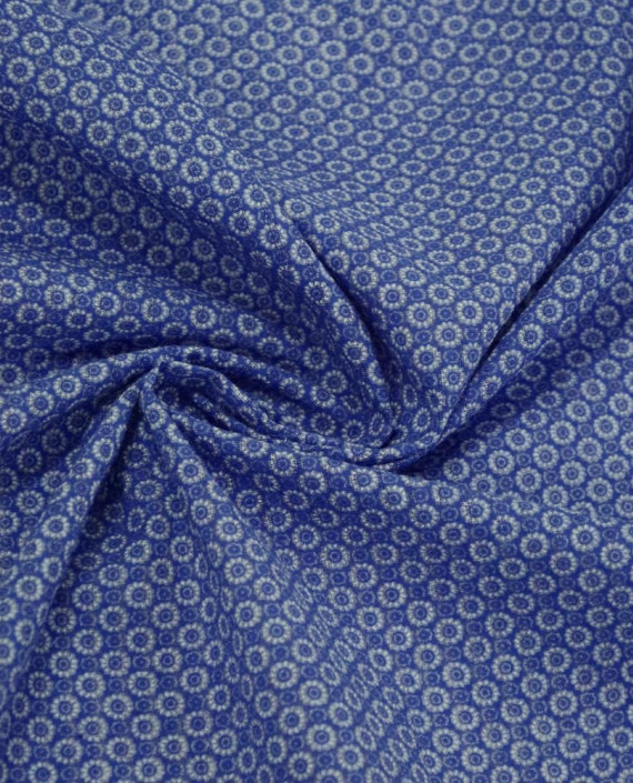 Ткань Хлопок Принт 2495 цвет синий геометрический картинка