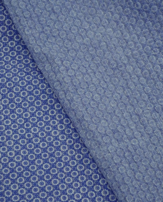 Ткань Хлопок Принт 2495 цвет синий геометрический картинка 1