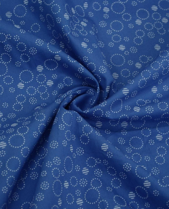 Ткань Хлопок Принт 2498 цвет голубой геометрический картинка