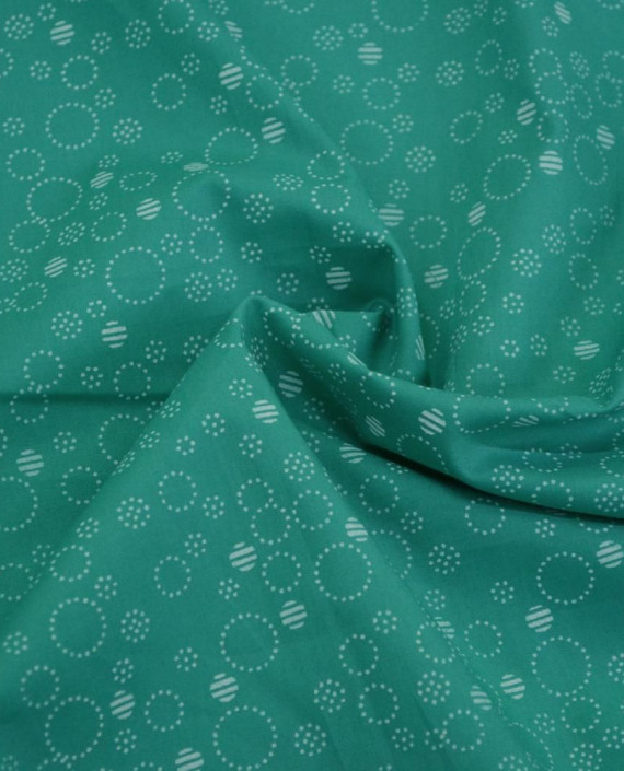 Ткань Хлопок Принт 2499 цвет зеленый геометрический картинка