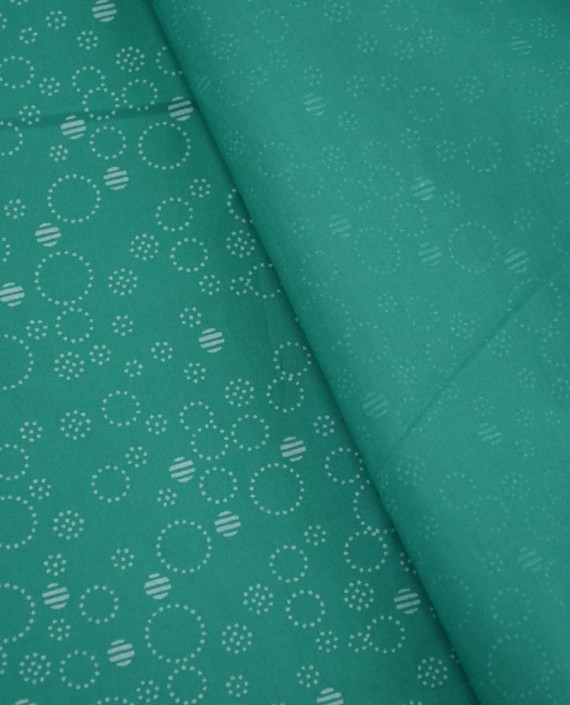 Ткань Хлопок Принт 2499 цвет зеленый геометрический картинка 2