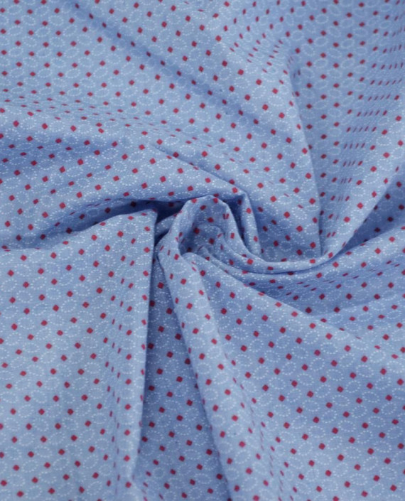 Ткань Хлопок Принт 2506 цвет голубой геометрический картинка