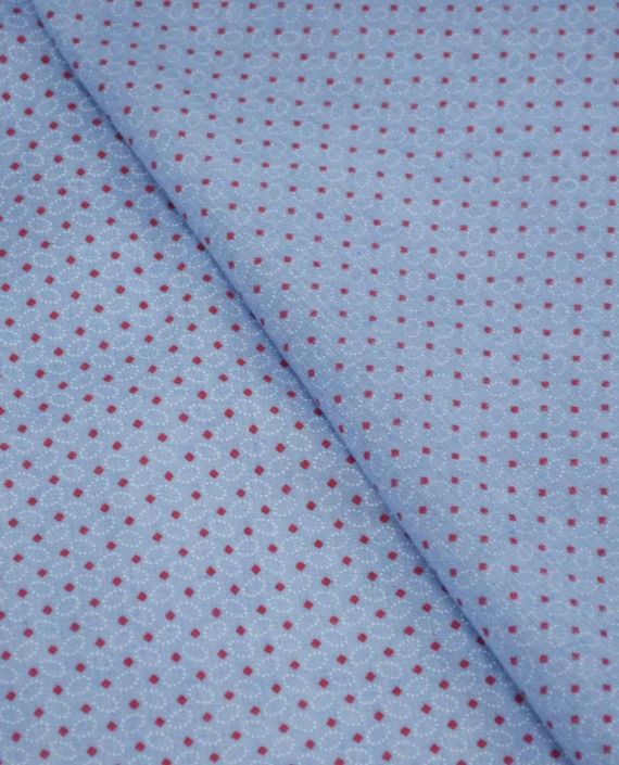 Ткань Хлопок Принт 2506 цвет голубой геометрический картинка 2