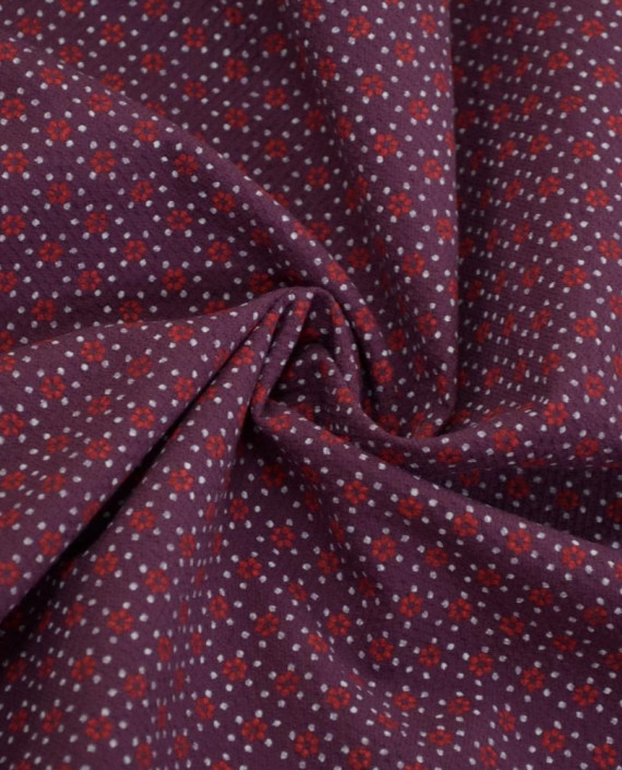 Ткань Хлопок Принт 2516 цвет бордовый цветочный картинка