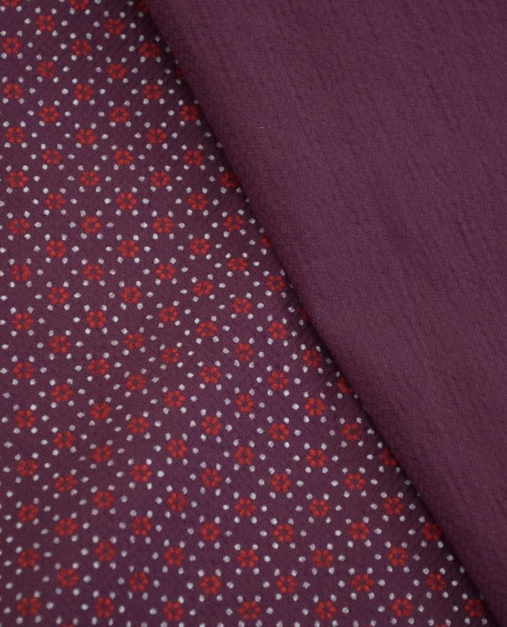 Ткань Хлопок Принт 2516 цвет бордовый цветочный картинка 2