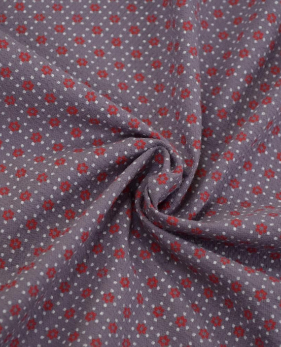 Ткань Хлопок Принт 2519 цвет сиреневый цветочный картинка