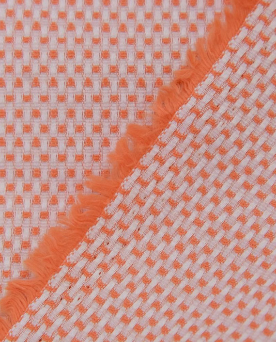 Хлопок рогожка 2525 цвет оранжевый клетка картинка 1