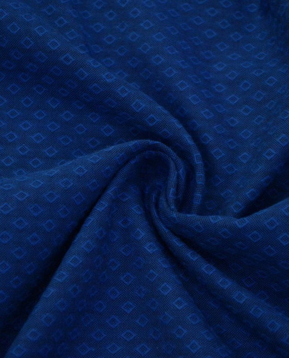 Ткань Хлопок Костюмный 2537 цвет синий геометрический картинка