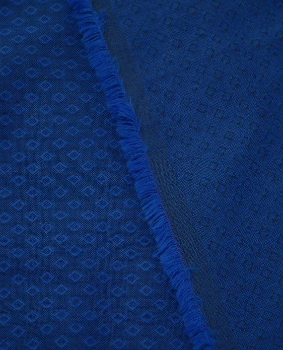 Ткань Хлопок Костюмный 2537 цвет синий геометрический картинка 2