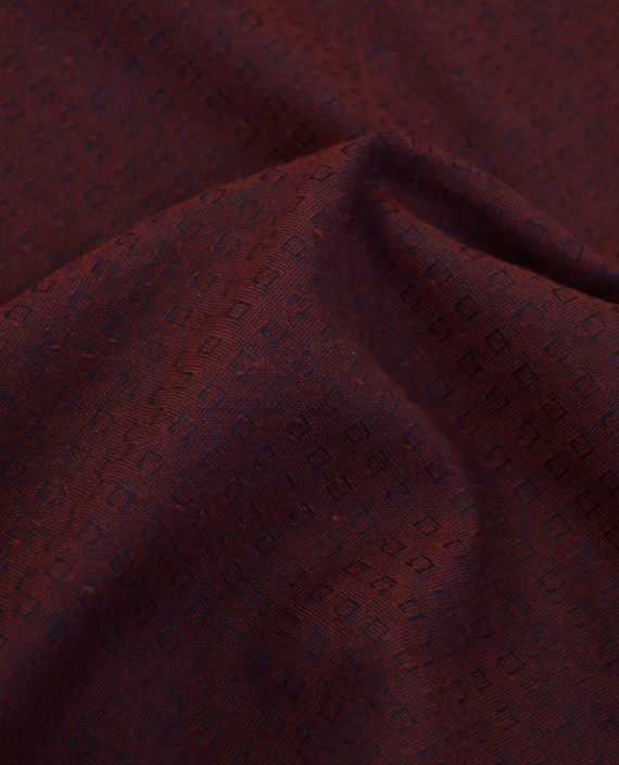 Ткань Хлопок Костюмный 2541 цвет бордовый геометрический картинка