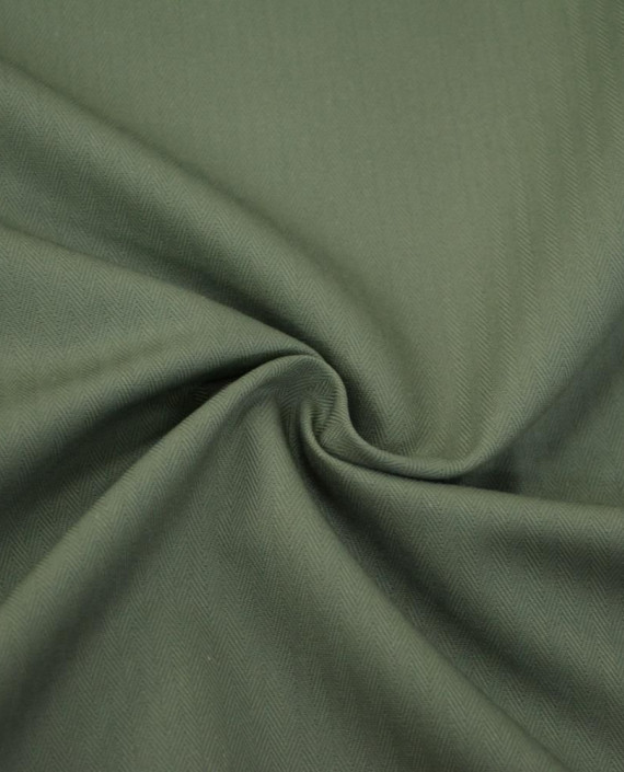 Ткань Костюмная Хлопок 2628 цвет зеленый полоска картинка