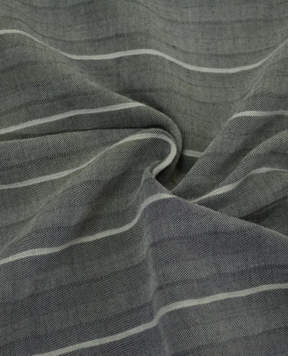 Ткань Костюмная Хлопок 2641 цвет серый полоска картинка