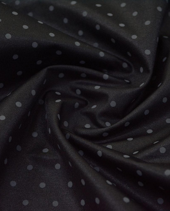 Хлопок Костюмный Принтованный 2673 цвет черный горохи картинка