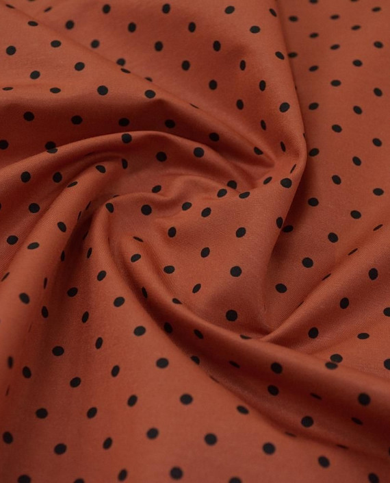 Хлопок Костюмный Принтованный 2677 цвет оранжевый горохи картинка