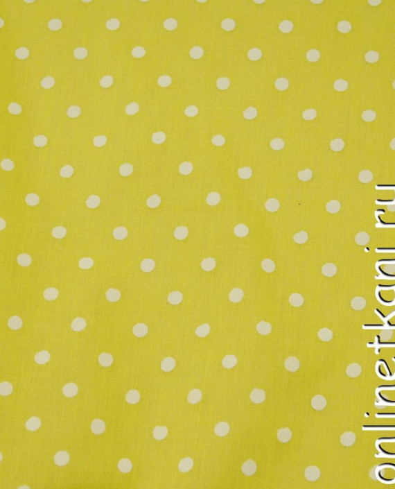 Ткань Хлопок 0593 цвет желтый в горошек картинка