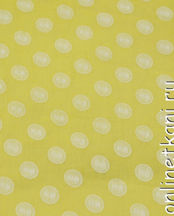 Ткань Хлопок 0595 цвет желтый в горошек картинка