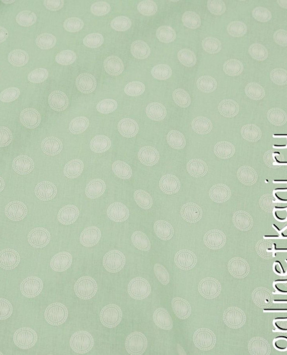 Ткань Хлопок 0598 цвет зеленый в горошек картинка