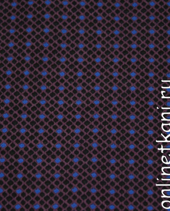 Ткань Хлопок 0624 цвет фиолетовый в клетку картинка