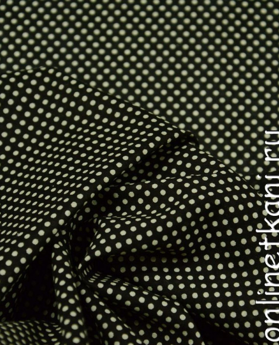 Ткань Хлопок 0628 цвет черный в горошек картинка 1