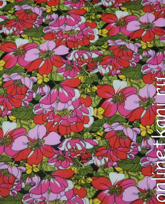 Ткань Хлопок 0650 цвет разноцветный цветочный картинка