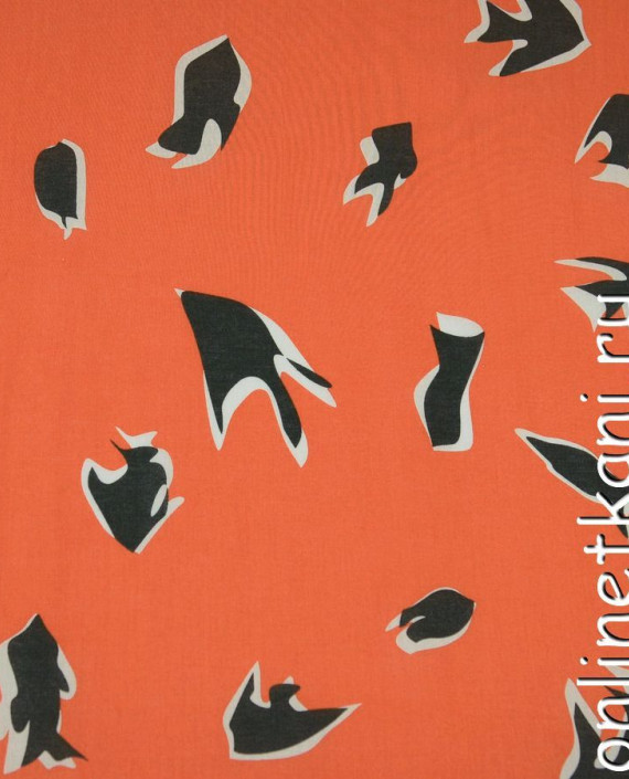 Ткань Хлопок 0673 цвет оранжевый абстрактный картинка
