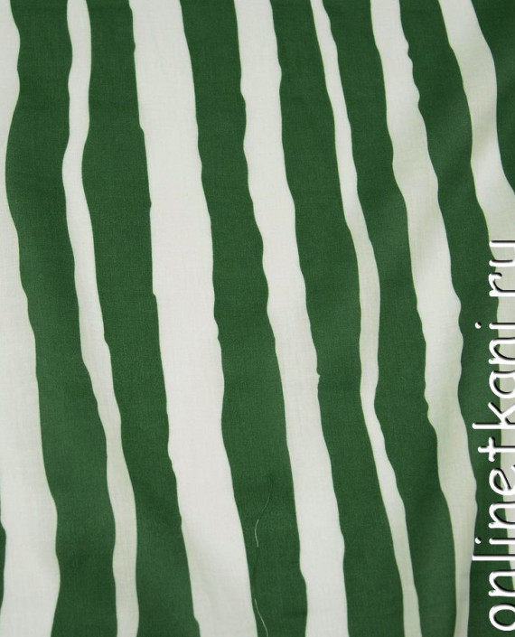 Ткань Хлопок "Зеленые полосы" 0676 цвет разноцветный в полоску картинка