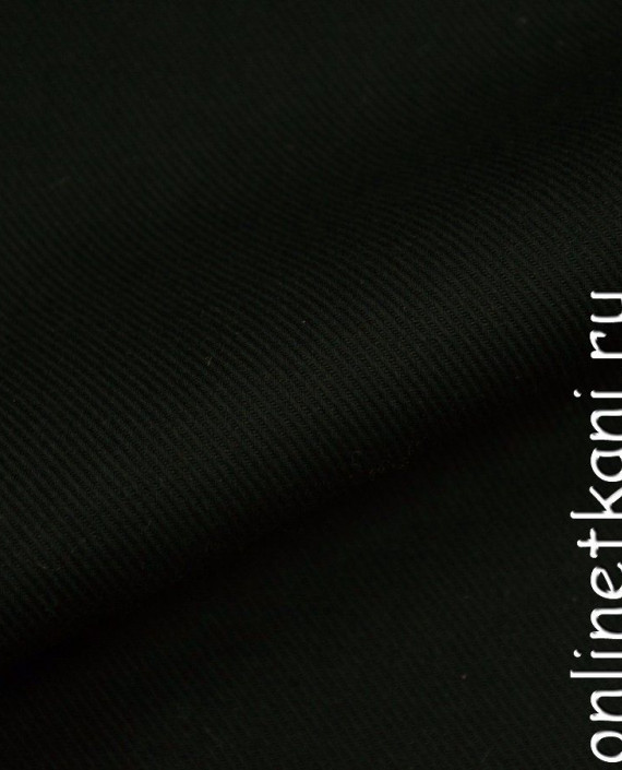 Ткань Хлопок черный в косой рубчик 0770 цвет черный картинка