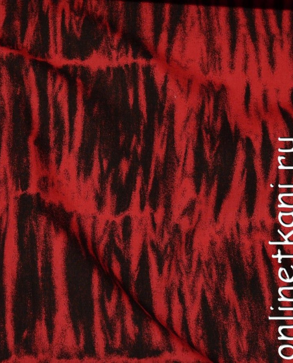 Ткань Хлопок Рубашечный 0899 цвет красный абстрактный картинка