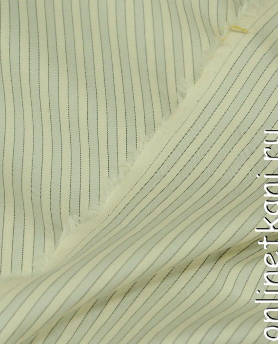 Ткань Хлопок Рубашечный 0905 цвет бежевый в полоску картинка 1