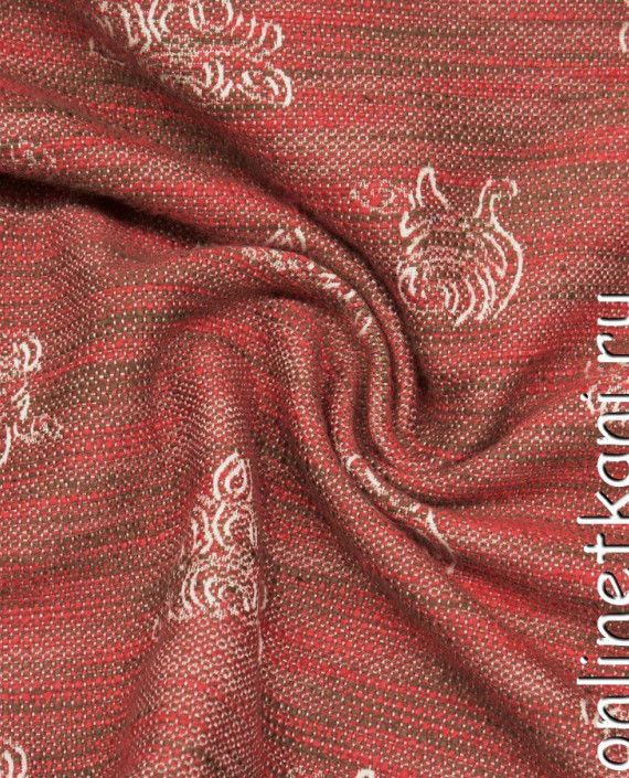 Ткань Хлопок Костюмный 1038 цвет красный абстрактный картинка