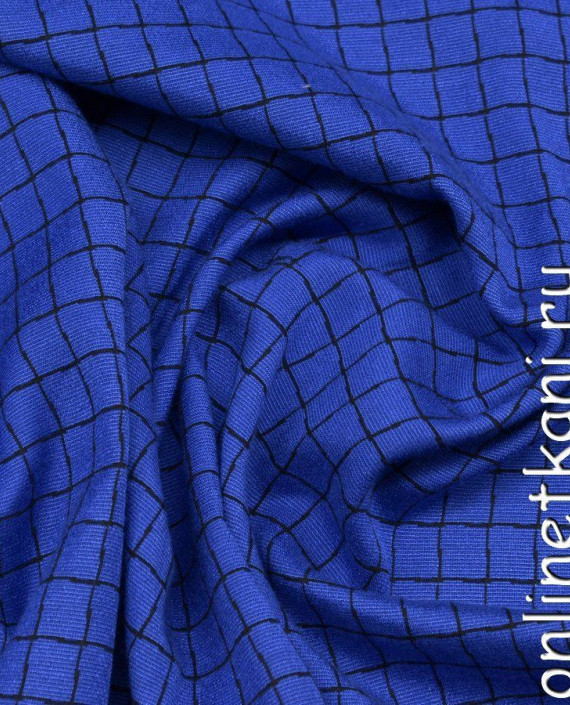 Ткань Рубашечно-костюмная 0974 цвет синий в клетку картинка 2